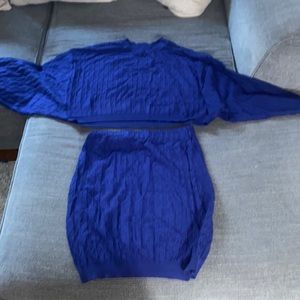 Chevron Knit Drop Shoulder Sweater & Knit Skirt